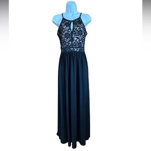 Candalete Elegant Black Lace Evening Dress Women’s Size Small